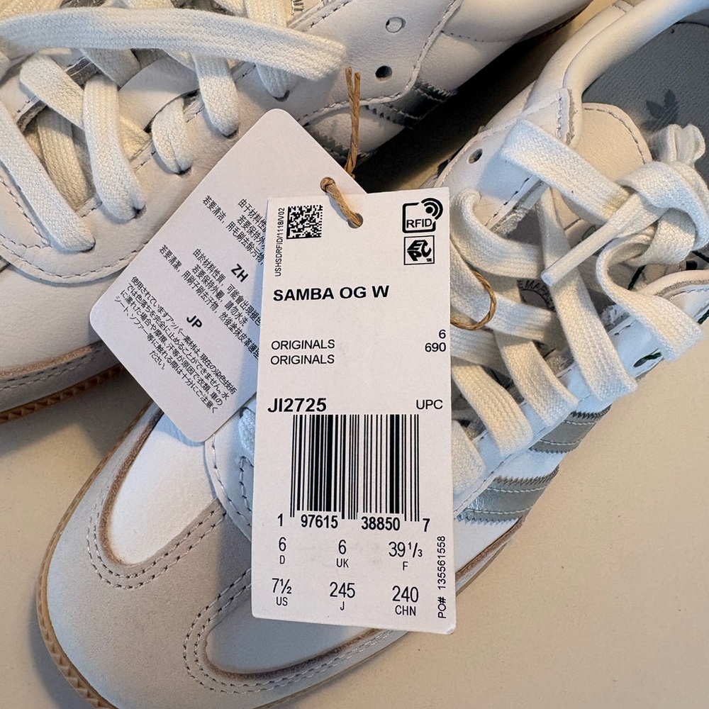 Adidas Samba White/Silver/Metallic/Grey - Picture 6 of 6